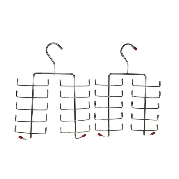 2-Pack Metal Tie Belt Hanger With 8 Hooks Dual-Sided Closet Organization - Picture 1 of 5